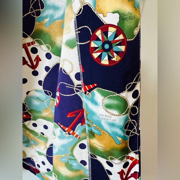 Multicolor Nautical Print Lightweight Blazer Jacket Size 10 - Picture 6 of 11